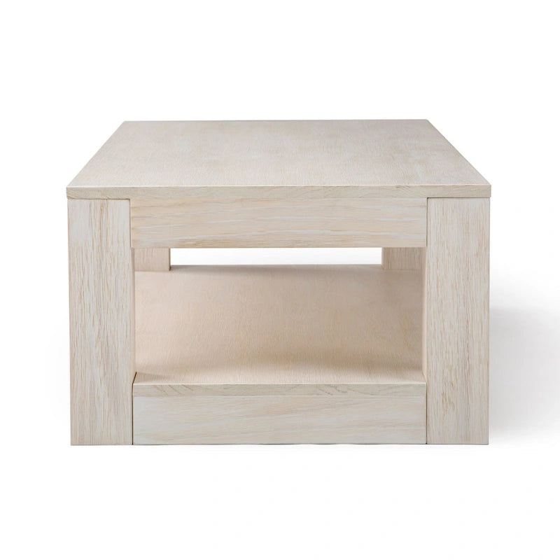 Tavolino rettangolare moderno Plank and Beam con ripiano