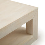 Tavolino rettangolare moderno Plank and Beam con ripiano