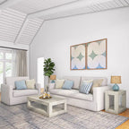 Tavolino rettangolare moderno Plank and Beam con ripiano