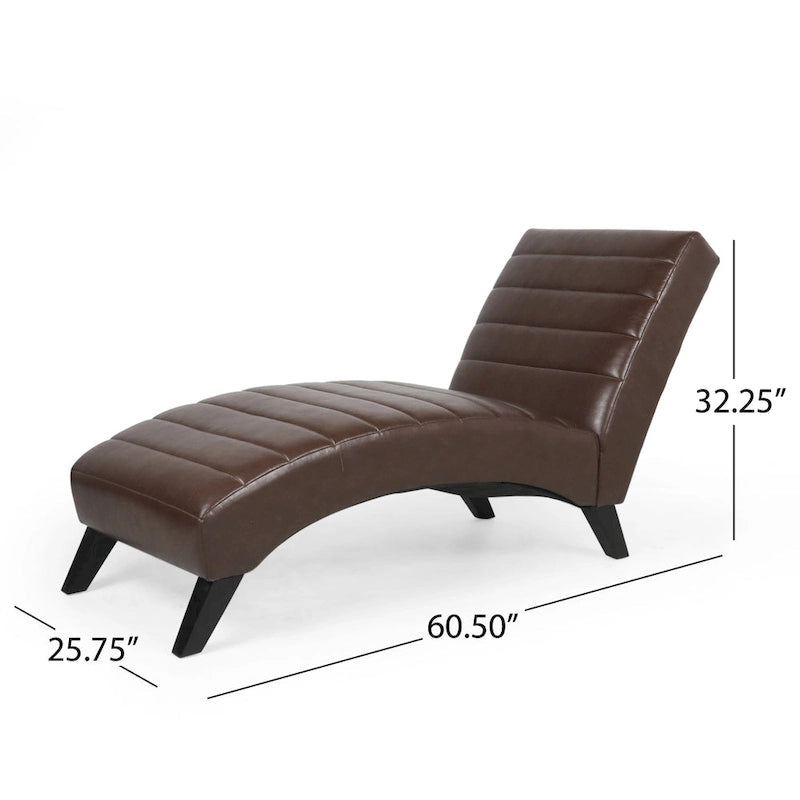 Chaise longue da interno imbottita Stillmore con cuciture a canale di Christopher Knight Home