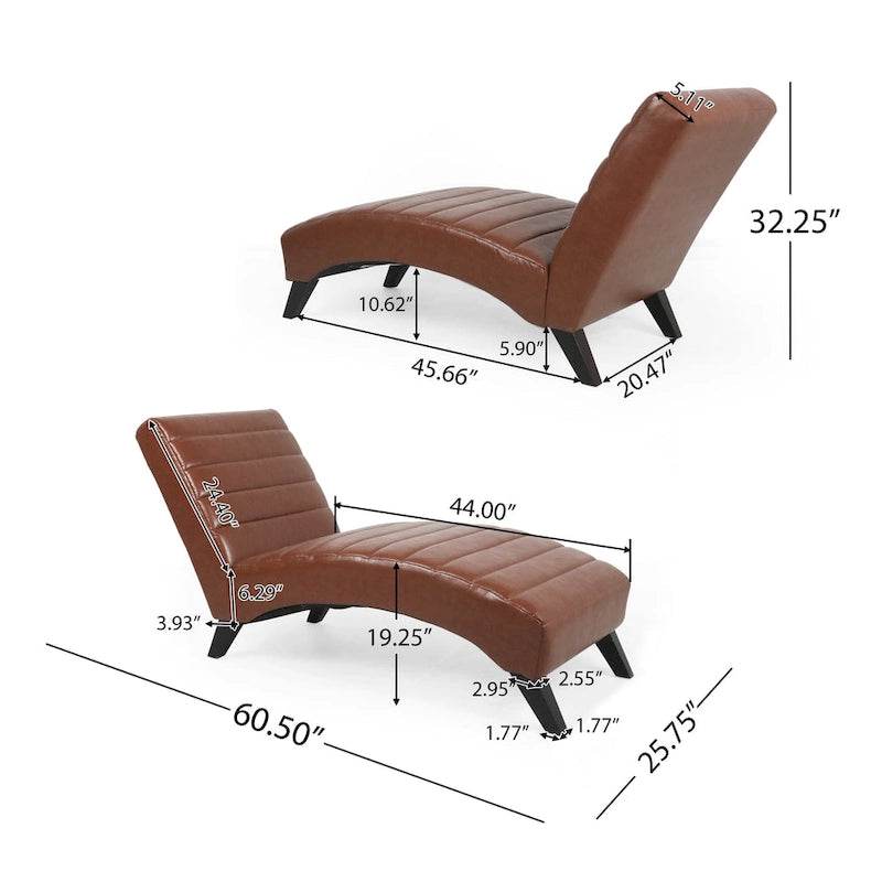 Chaise longue da interno imbottita Stillmore con cuciture a canale di Christopher Knight Home