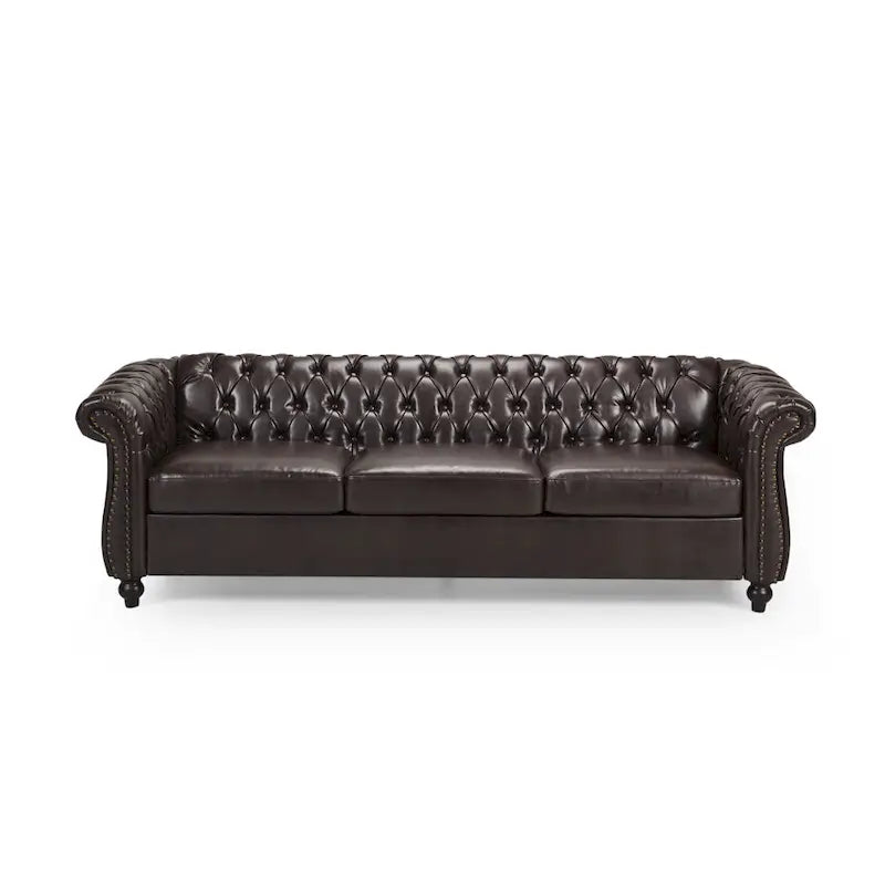 Divano Chesterfield capitonné in ecopelle Parksley di Christopher Knight Home