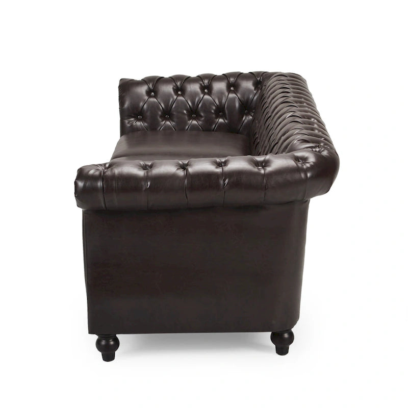 Divano Chesterfield capitonné in ecopelle Parksley di Christopher Knight Home