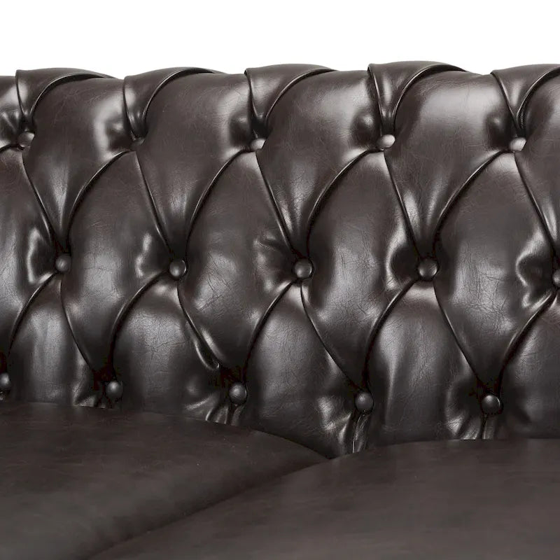 Divano Chesterfield capitonné in ecopelle Parksley di Christopher Knight Home