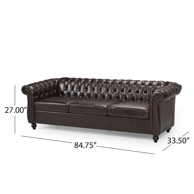 Divano Chesterfield capitonné in ecopelle Parksley di Christopher Knight Home