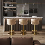 CAROCC Tabouret de bar en velours, réglable en hauteur et pivotant