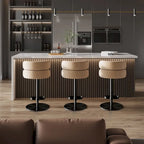 CAROCC Tabouret de bar en velours, réglable en hauteur et pivotant