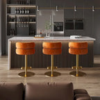 CAROCC Tabouret de bar en velours, réglable en hauteur et pivotant