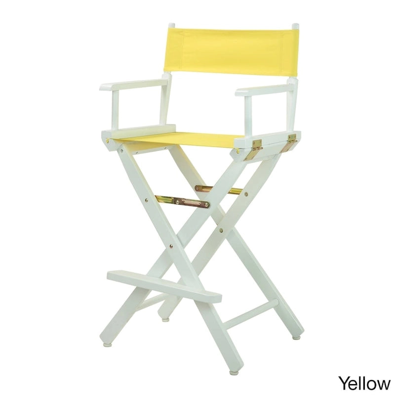 Chaise de réalisateur 30 pouces, cadre blanc