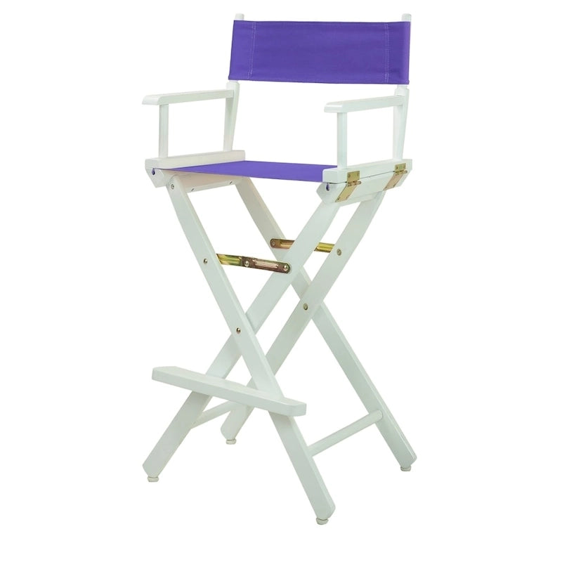 Chaise de réalisateur 30 pouces, cadre blanc