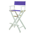 Chaise de réalisateur 30 pouces, cadre blanc