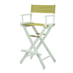 Chaise de réalisateur 30 pouces, cadre blanc