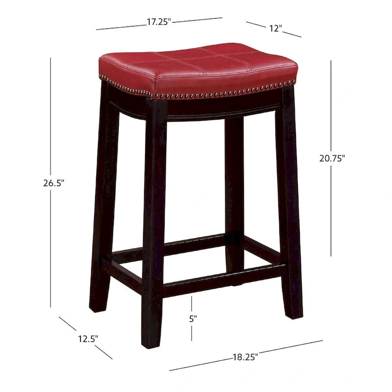 Tabouret de comptoir sans dossier Linon Willamette en similicuir