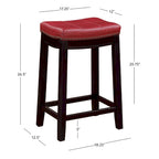 Tabouret de comptoir sans dossier Linon Willamette en similicuir