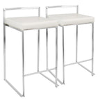Sgabello da bancone impilabile in acciaio inossidabile completamente saldato Silver Orchid Forrest (set di 2)