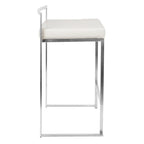 Sgabello da bancone impilabile in acciaio inossidabile completamente saldato Silver Orchid Forrest (set di 2)