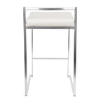 Sgabello da bancone impilabile in acciaio inossidabile completamente saldato Silver Orchid Forrest (set di 2)