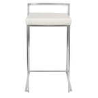 Sgabello da bancone impilabile in acciaio inossidabile completamente saldato Silver Orchid Forrest (set di 2)