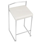 Sgabello da bancone impilabile in acciaio inossidabile completamente saldato Silver Orchid Forrest (set di 2)