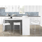 Sgabello da bancone impilabile in acciaio inossidabile completamente saldato Silver Orchid Forrest (set di 2)
