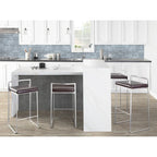 Sgabello da bancone impilabile in acciaio inossidabile completamente saldato Silver Orchid Forrest (set di 2)