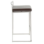 Sgabello da bancone impilabile in acciaio inossidabile completamente saldato Silver Orchid Forrest (set di 2)