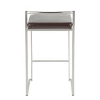 Sgabello da bancone impilabile in acciaio inossidabile completamente saldato Silver Orchid Forrest (set di 2)