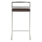 Sgabello da bancone impilabile in acciaio inossidabile completamente saldato Silver Orchid Forrest (set di 2)