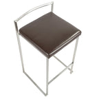Sgabello da bancone impilabile in acciaio inossidabile completamente saldato Silver Orchid Forrest (set di 2)