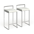 Sgabello da bancone impilabile in acciaio inossidabile completamente saldato Silver Orchid Forrest (set di 2)