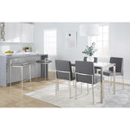 Sgabello da bancone impilabile in acciaio inossidabile completamente saldato Silver Orchid Forrest (set di 2)