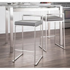 Sgabello da bancone impilabile in acciaio inossidabile completamente saldato Silver Orchid Forrest (set di 2)