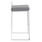 Sgabello da bancone impilabile in acciaio inossidabile completamente saldato Silver Orchid Forrest (set di 2)