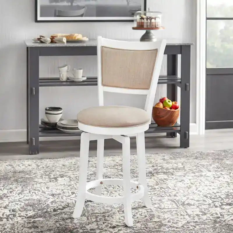 Tabouret de bar pivotant à hauteur de comptoir 60 cm Esprit campagne