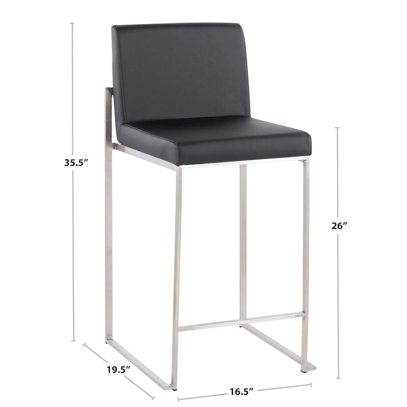 Sgabello da bancone alto Silver Orchid Forrest - Set da 2