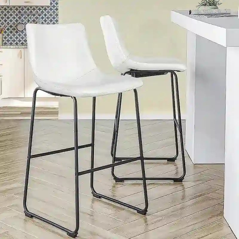 BOSSIN Tabouret de bar en similicuir vintage, 30 pouces, lot de 2
