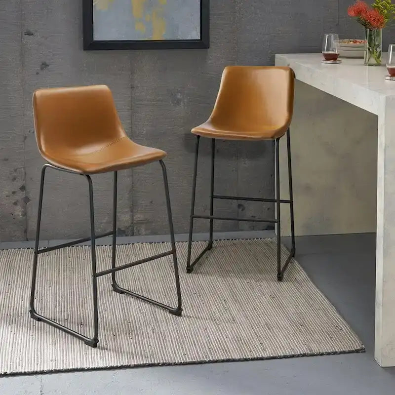 Sgabelli da bancone BOSSIN in similpelle effetto vintage, 76 cm, set da 2