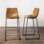 Sgabelli da bancone BOSSIN in similpelle effetto vintage, 76 cm, set da 2
