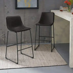 Sgabelli da bancone BOSSIN in similpelle effetto vintage, 76 cm, set da 2