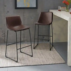 Sgabelli da bancone BOSSIN in similpelle effetto vintage, 76 cm, set da 2