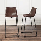 Sgabelli da bancone BOSSIN in similpelle effetto vintage, 76 cm, set da 2