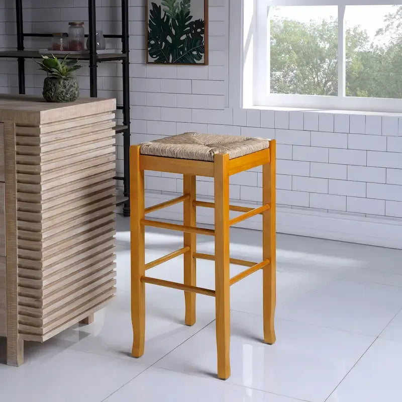 Tabouret de bar carré Slaot Woven 29 pouces