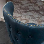 Sgabelli da Bancone Roundhill Furniture Nevis in Similpelle Trapuntata Stile Moderno Mid-century con Borchie, Set da 2