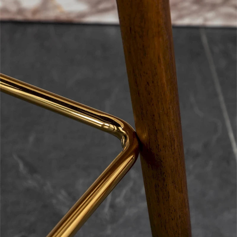 Sgabelli da Bancone Roundhill Furniture Nevis in Similpelle Trapuntata Stile Moderno Mid-century con Borchie, Set da 2