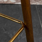 Sgabelli da Bancone Roundhill Furniture Nevis in Similpelle Trapuntata Stile Moderno Mid-century con Borchie, Set da 2