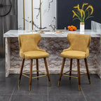 Sgabelli da Bancone Roundhill Furniture Nevis in Similpelle Trapuntata Stile Moderno Mid-century con Borchie, Set da 2