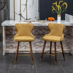Sgabelli da Bancone Roundhill Furniture Nevis in Similpelle Trapuntata Stile Moderno Mid-century con Borchie, Set da 2