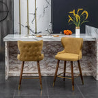 Sgabelli da Bancone Roundhill Furniture Nevis in Similpelle Trapuntata Stile Moderno Mid-century con Borchie, Set da 2