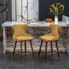 Sgabelli da Bancone Roundhill Furniture Nevis in Similpelle Trapuntata Stile Moderno Mid-century con Borchie, Set da 2