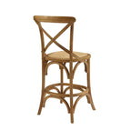 Tabouret de comptoir rustique Delilah à dossier croisé